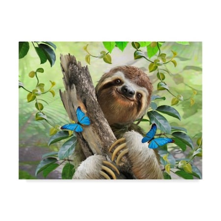 Trademark Fine Art Howard Robinson 'Happy Sloth' Canvas Art, 18x24 ALI23998-C1824GG